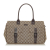 Gucci B Gucci Brown Beige Canvas Fabric GG Tote Bag Italy