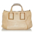 Chloé B Chloe Brown Beige Calf Leather Ethel Satchel France