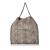 Stella McCartney B Stella McCartney Brown Beige with Multi Fabric Falabella Python Print Fold-Over Tote Bag Italy