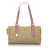 Gucci B Gucci Brown Beige with Pink Canvas Fabric GG Charmy Shoulder Bag Italy