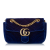 Gucci B Gucci Blue Velvet Fabric GG Marmont Matelasse Shoulder Bag ITALY