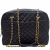 Chanel Vintage Black Matelassé Lambskin Shoulder Bag