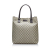 Gucci B Gucci Brown Coated Canvas Fabric GG Supreme Tote Italy