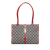 Gucci B Gucci Gray with Red Canvas Fabric GG Jackie Tote Italy