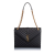 Saint Laurent A YSL Black Calf Leather Medium Matelasse Monogram Envelope Shoulder Bag Italy