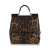 Dolce&Gabbana B Dolce&Gabbana Brown with Black Calf Leather Miss Sicily Printed Satchel Italy