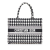 Christian Dior A Dior Black Canvas Fabric Medium Macro Houndstooth Book Tote Italy