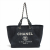 Chanel Deauville MM Canvas & Leather Denim Blue Silver