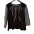 River Island 3/4 sleeve peplum top with faux leather
