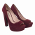 Miu Miu peeptoe platform heels in maroon suede with crystal heels