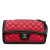 Chanel B Chanel Red with Black Lambskin Leather Leather Medium Lambskin Graphic Flap Italy