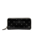 Saint Laurent B Saint Laurent Black Calf Leather Star Print Zip Around Long Wallet Italy