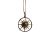 Thomas Sabo Pendentif soleil plaqué or jaune & chaîne Belcher ronde 90cm