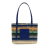 Loewe AB Loewe Blue with Multi Raffia Natural Material Stripe Tote Bag Spain