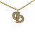 Christian Dior B Dior Gold Gold Plated Metal Logo Rhinestone Pendant Necklace Germany