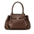 Salvatore Ferragamo B Ferragamo Brown Bronze Calf Leather Gancini Handbag Italy