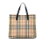 Burberry B Burberry Brown Beige with Black Canvas Fabric House Check Tote Italy