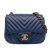 Chanel B Chanel Blue Lambskin Leather Leather Mini Square Classic Chevron Lambskin Single Flap Italy