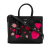 Saint Laurent B Saint Laurent Black Calf Leather Baby Heart Patchwork Sac De Jour Satchel Italy