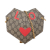 Gucci AB Gucci Brown Beige Coated Canvas Fabric GG Supreme Heart Love on Chain Italy