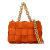 Bottega Veneta B Bottega Veneta Orange Suede Leather Intrecciato Padded Chain Cassette Italy