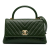 Chanel AB Chanel Green Dark Green Calf Leather Medium Aged skin Chevron Coco Handle Bag Italy