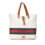 Gucci AB Gucci Brown Light Beige Canvas Fabric Web Tote Italy