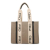 Chloé B Chloé Brown Beige Canvas Fabric Woody Tote Bag Italy