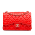 Chanel B Chanel Red Lambskin Leather Leather Jumbo Classic Lambskin Double Flap Italy