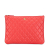 Chanel B Chanel Red Lambskin Leather Leather Quilted Lambskin O Case Clutch Spain