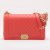 Chanel Boy Large Quilted Lambskin Leather 2-Ways Flap Bag Coral Red