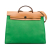 Hermès AB Hermès Green with Brown Canvas Fabric Toile Herbag Zip 39 France