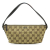 Gucci B Gucci Brown Beige Canvas Fabric GG Web Boat Italy