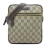 Gucci AB Gucci Brown Beige Coated Canvas Fabric GG Supreme Crossbody Italy
