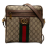 Gucci B Gucci Brown Beige Coated Canvas Fabric Small GG Supreme Ophidia Crossbody Italy