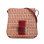 Fendi B Fendi Brown Light Brown with Red Canvas Fabric Zucchino Flap Crossbody Italy