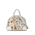 Gucci B Gucci White Coated Canvas Fabric Flora Nice Dome Satchel Italy