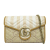 Gucci AB Gucci Brown Beige Raffia Natural Material Jumbo GG Marmont Wallet on Chain Italy