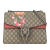 Gucci B Gucci Brown Beige Coated Canvas Fabric Medium GG Supreme Blooms Dionysus Shoulder Bag Italy