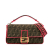 Fendi AB Fendi Brown with Pink Canvas Fabric Large Zucca Fluo Trim Baguette Satchel Italy