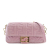 Fendi B Fendi Pink Velvet Fabric Zucca Embossed Baguette Satchel Italy