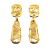 Chanel AB Chanel Gold Gold Plated Metal CC Drop Clip On Earrings France