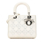 Christian Dior B Dior White Calf Leather Medium Perforated skin Cannage Lady Dior Italy