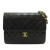 Chanel B Chanel Black Lambskin Leather Leather CC Quilted Lambskin Chain Flap France