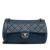 Chanel AB Chanel Blue Calf Leather Medium Aged skin Duo Color Flap Italy