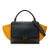 Celine B Celine Black with Blue Navy Calf Leather Medium Tricolor Trapeze Satchel Italy