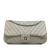 Chanel B Chanel Silver Calf Leather Small Chevron skin Stud Wars Flap Italy