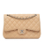 Chanel B Chanel Brown Light Beige Lambskin Leather Leather Jumbo Classic Lambskin Double Flap Italy