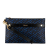 Versace AB Versace Blue with Black Coated Canvas Fabric La Greca Clutch Italy