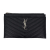 Saint Laurent Cassandre Chevron Quilted Grained Leather Wallet Black